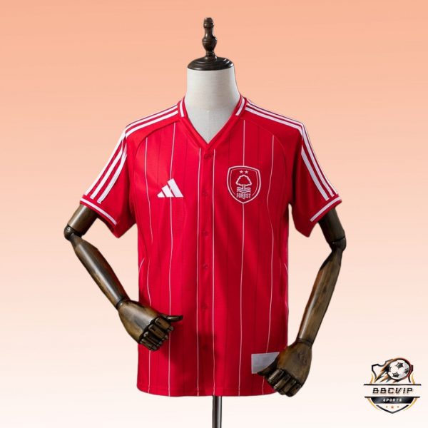 2025/26 Nottingham Forest US Pack Full-Button Baseball Red jersey Fan version