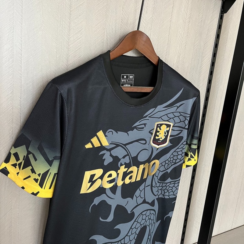 2025/26 Aston Villa Black Jersey Fan Version