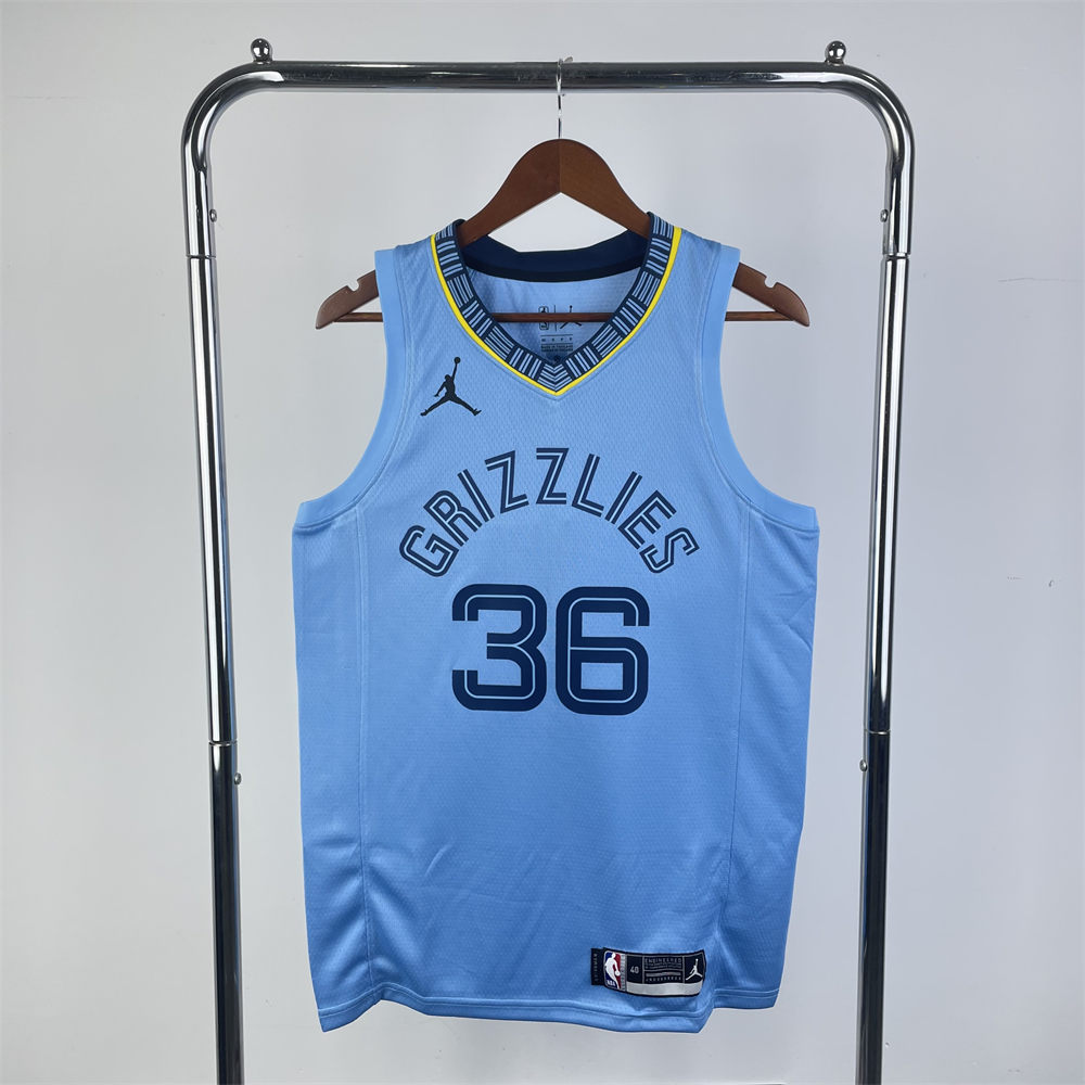 NBA Memphis Grizzies 2023 Round Neck Blue Jersey SMART#36 S-XXL