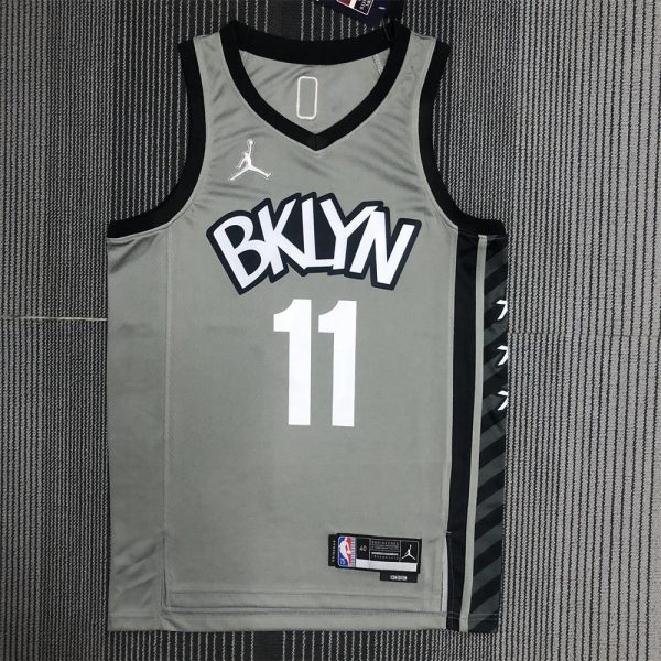 NBA Brooklyn Nets V-neck Grey 75th Anniversary JORDAN Edition IRVING#11 Jersey S-XXL