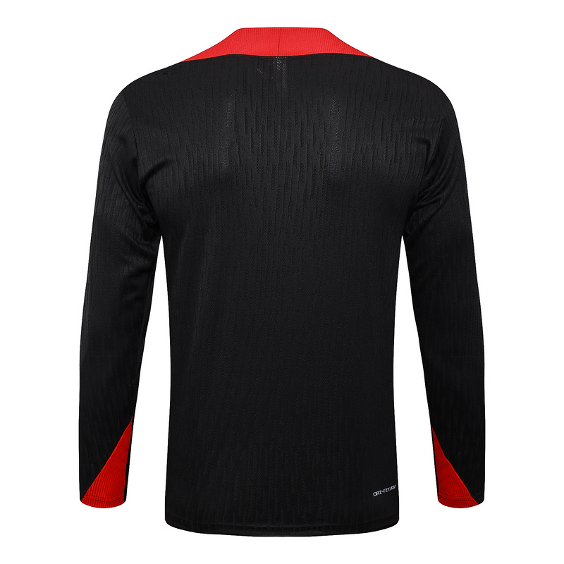 24/25 Liverpool Black Long-sleeved half-pull training kit Football team kit