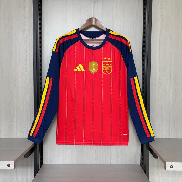 Spain 2026 World Cup Home Jersey Long Sleeve Fan Version