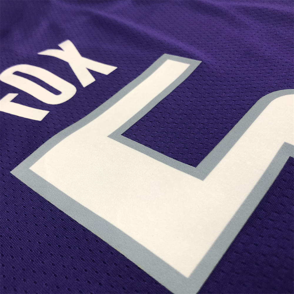 NBA Scaramento Kings V-Neck Purple 75th Anniversary jersey FOX#5 S-XXL