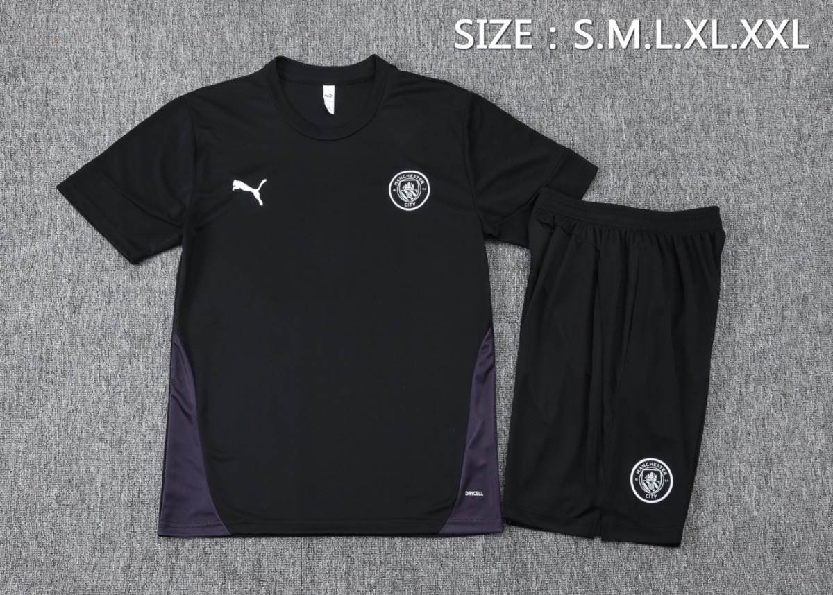 2026 Manchester City Black Training Set Shirt and Shorts