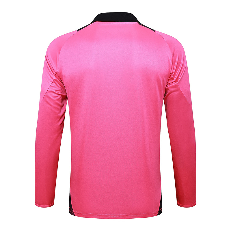 24/25 Real Madrid Fluorescent pink Long-sleeved half-pull training kit Football team kit