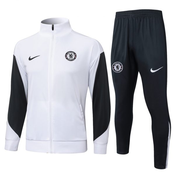 2025/26 Chelsea White Jacket Training Suit Set Football Team Shirt Sports Fashion