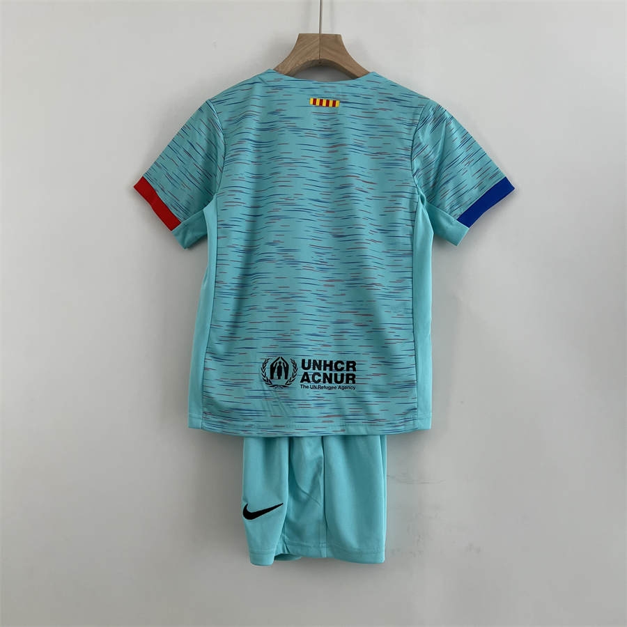 23/24 kids Barcelona Third Away jersey Kid Kits Size 16-28