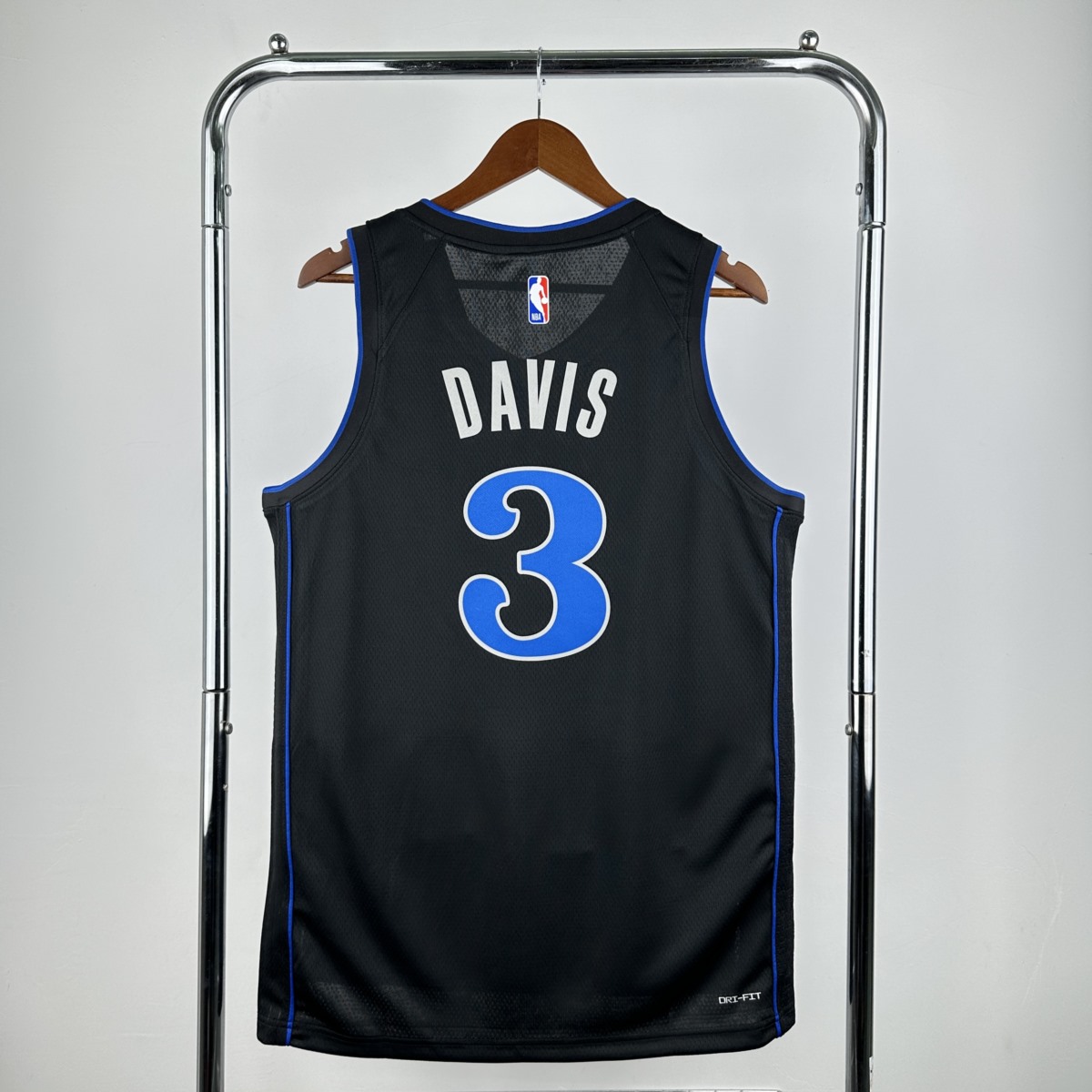 NBA Dallas Mavericks 2024 V-Neck Black Jersey DAVIS#3 S-XXL