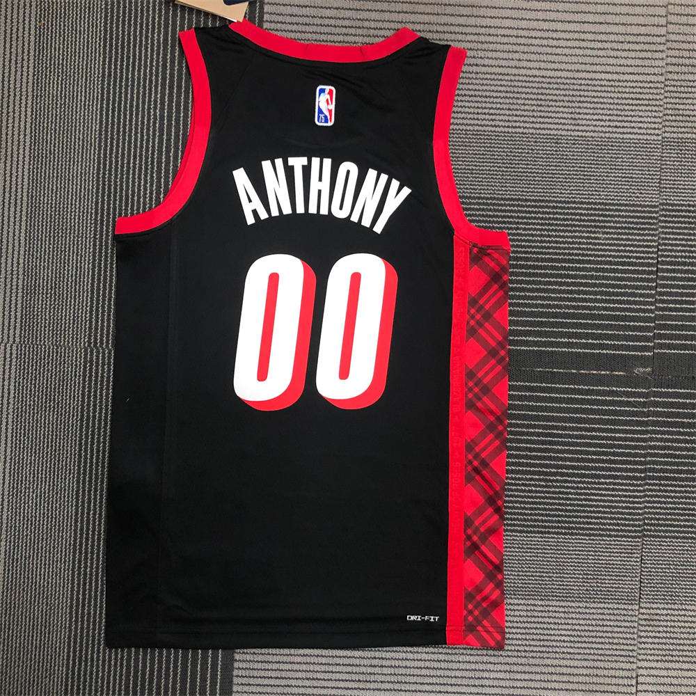 NBA Portland Trail Blazers Round Neck Black Jersey ANTHONY#00 S-XXL