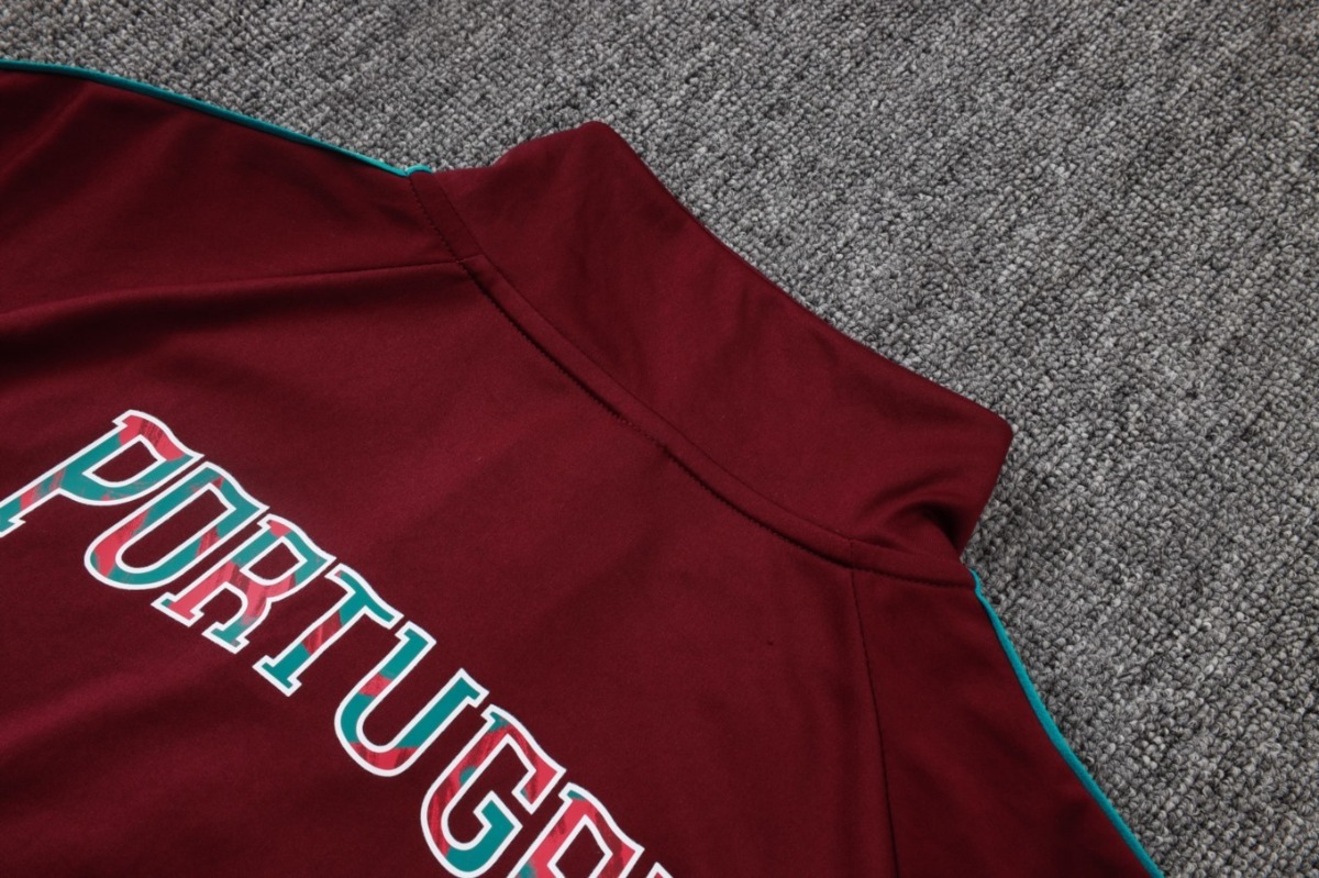 2026 Portugal Maroon Long-sleeved half-pull training kit