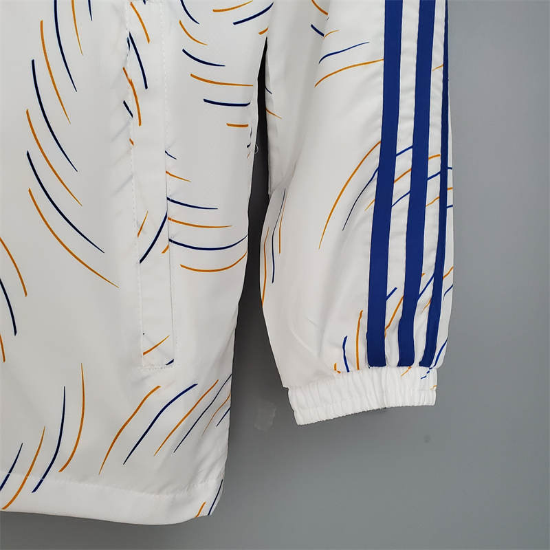 21/22 Windbreaker Real Madrid White Sport Unifom jersey Sport Unifom