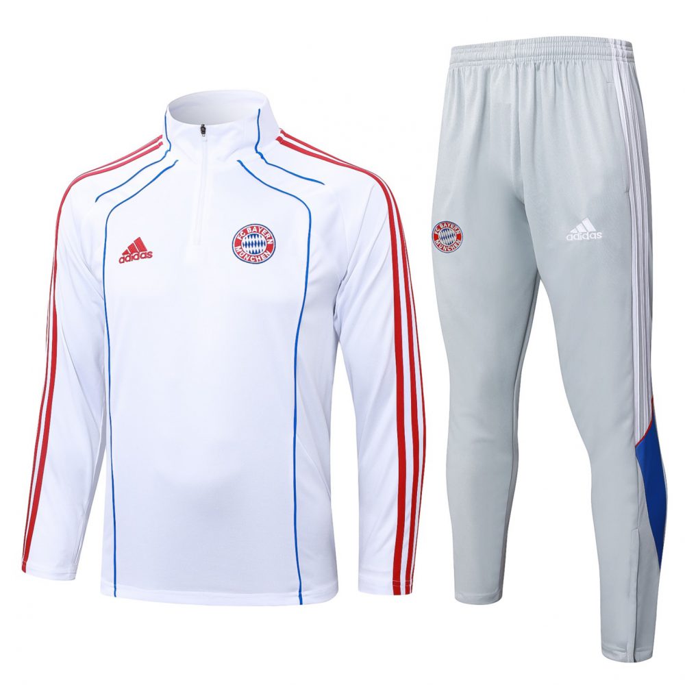 202526 Bayern Munich white Long-sleeved half-pull training kit Football team kit
