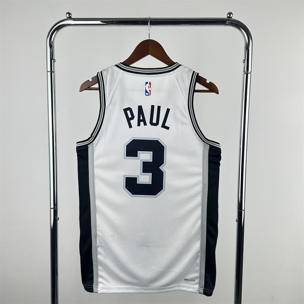 NBA San Antonio Spurs PAUL#3 2022/23 White Icon Edition Swingman Jersey S-XXL