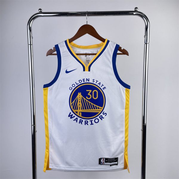 NBA Golden State Warriors 2023 V-Neck White Jersey CURRY#30#2974 S-XXL