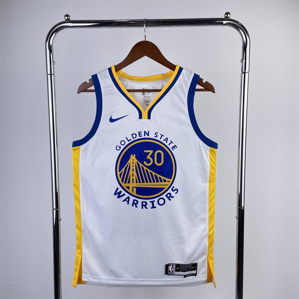 NBA Golden State Warriors 2023 V-Neck White Jersey CURRY#30#2974 S-XXL