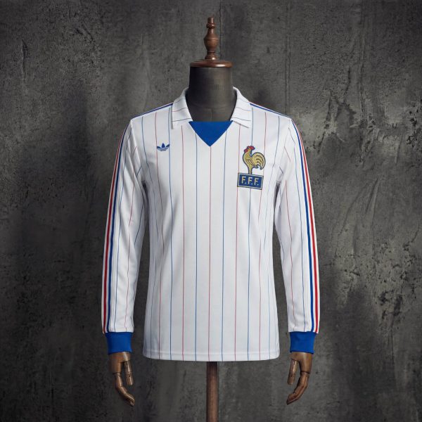 Retro France 1980/82 Away Jersey Long Sleeves Fan Version