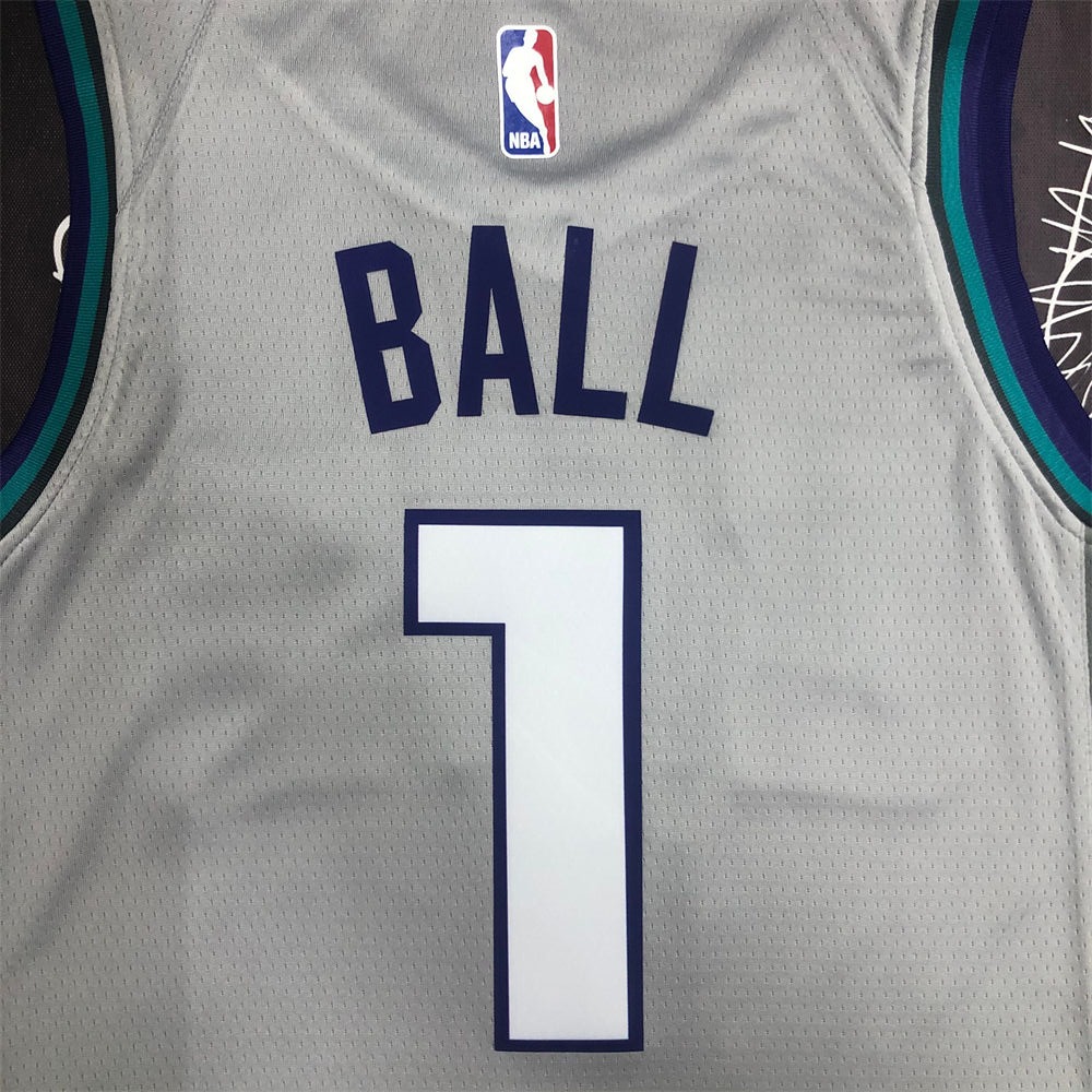 NBA Charlotte Hornets V-Neck Grey Jersey S-XXL