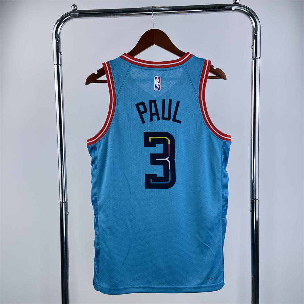NBA Phoenix Suns V-Neck City Edition Blue jersey PAUL#3 S-XXL
