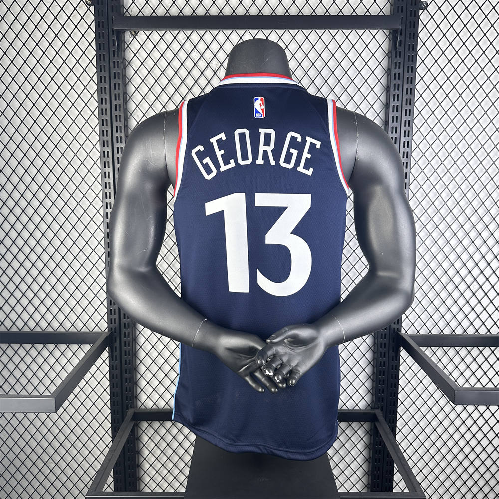 NBA Los Angeles Clippers 24/25 Round Neck dark blue Jersey GEORGE#13 S-XXL