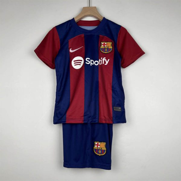 23/24 Kids Barcelona Home jersey Kid Kits Size 16-28