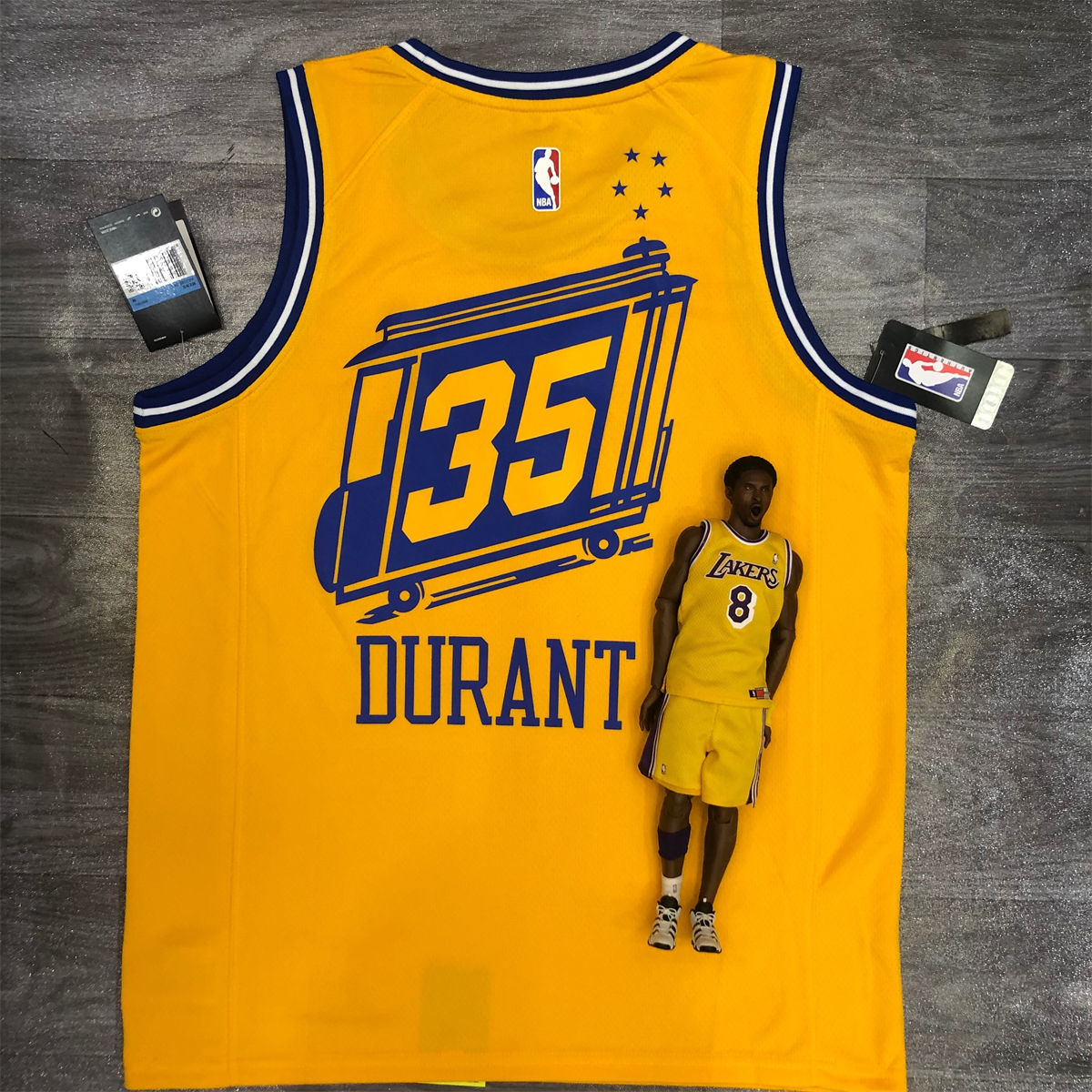 NBA Golden State Warriors Round neck Yellow Jersey DURANT#35 S-XXL