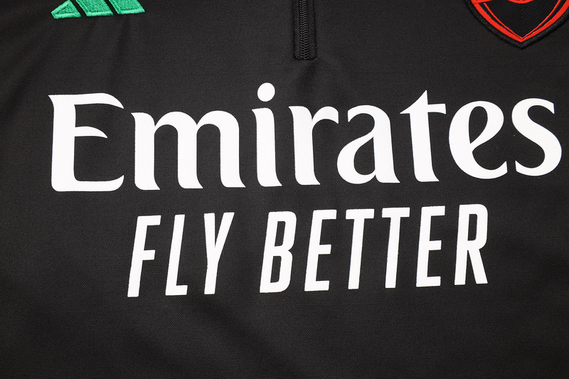 24/25 Arsenal Black Long-sleeved half-pull training kit Football team kit