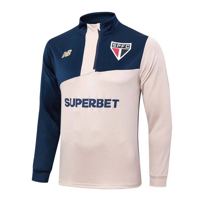 24/25 Sao Paulo Royal blue Yellow Long-sleeved half-pull training kit Football team kit