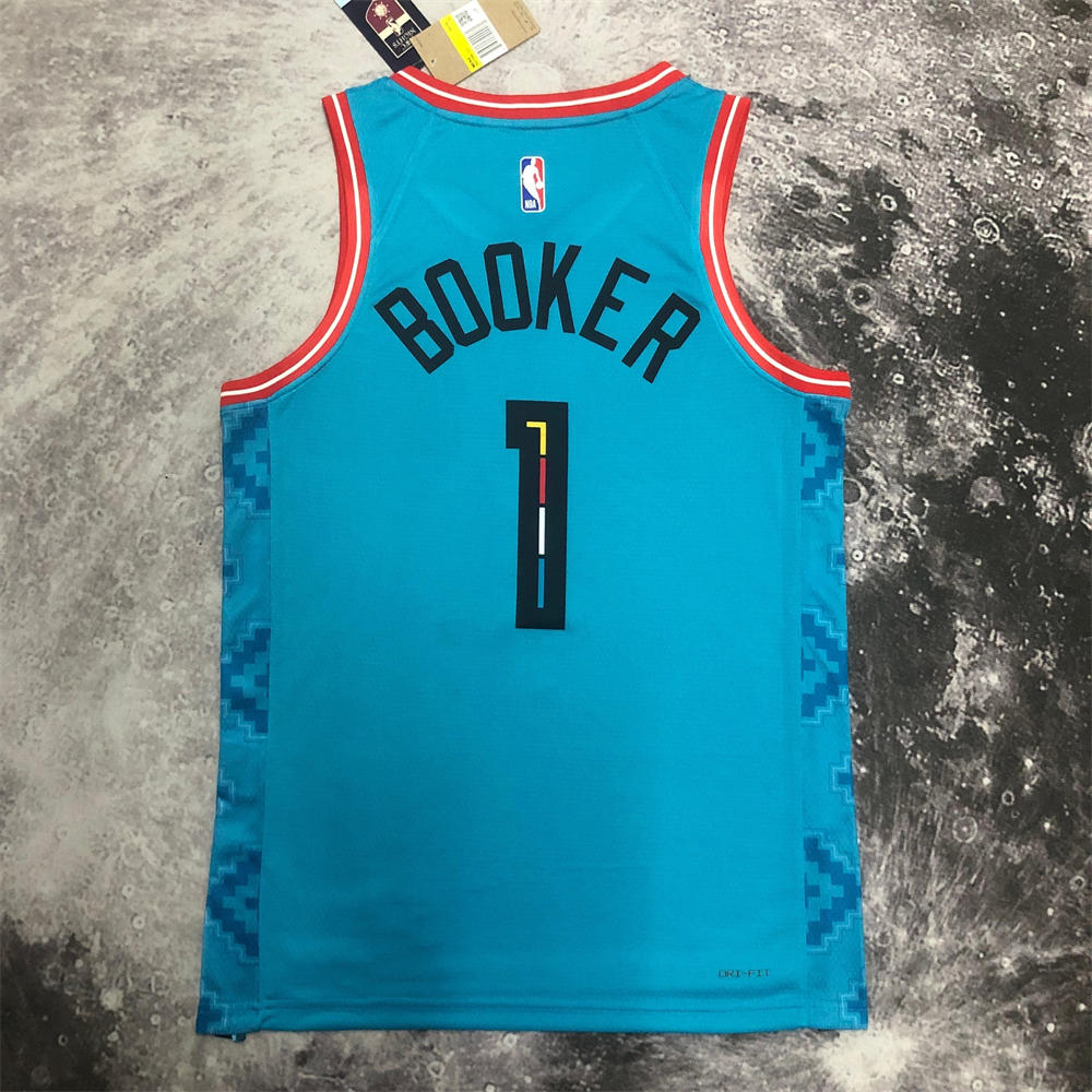 NBA Phoenix Suns V-Neck City Edition Blue jersey BOOKER#1 S-XXL
