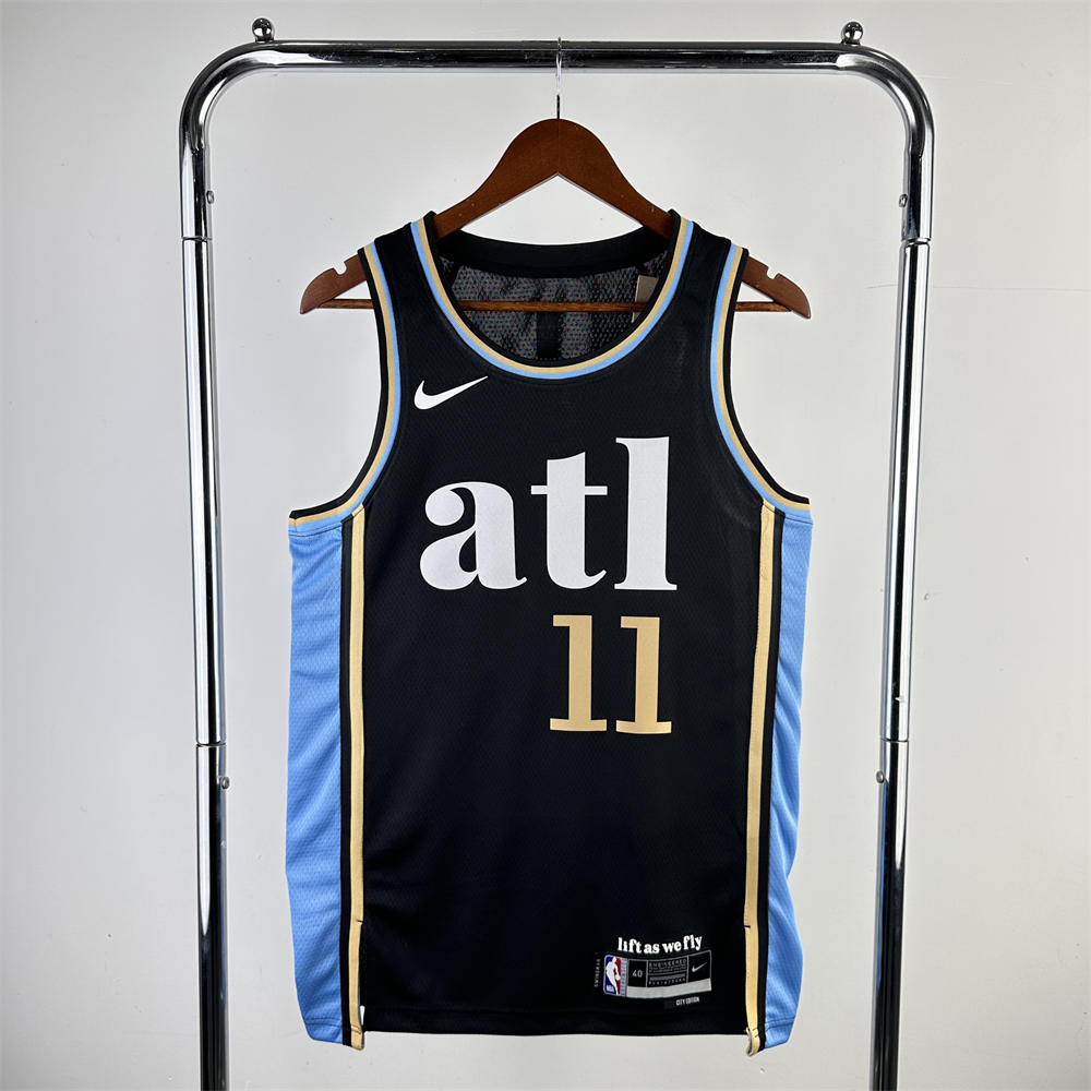 NBA Altanta Hawks 2024 Round Neck City Edition Black Jersey YOUNG#11 S-XXL
