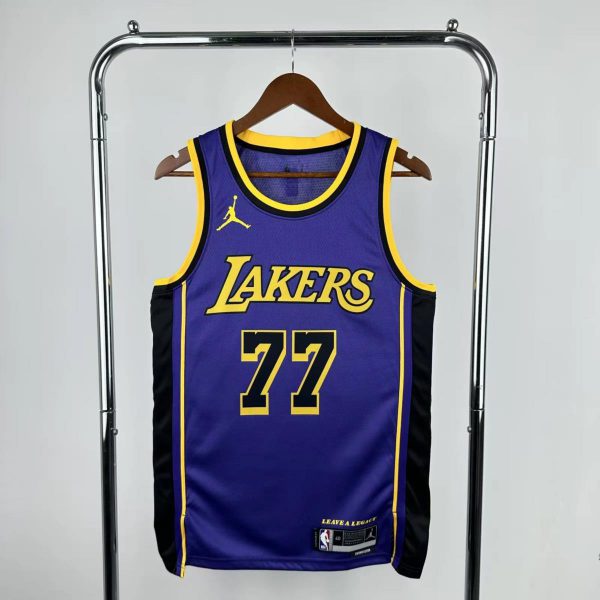 NBA Los Angeles Lakers Dončić#77 2025 Round Neck Purple Jersey S-XXL