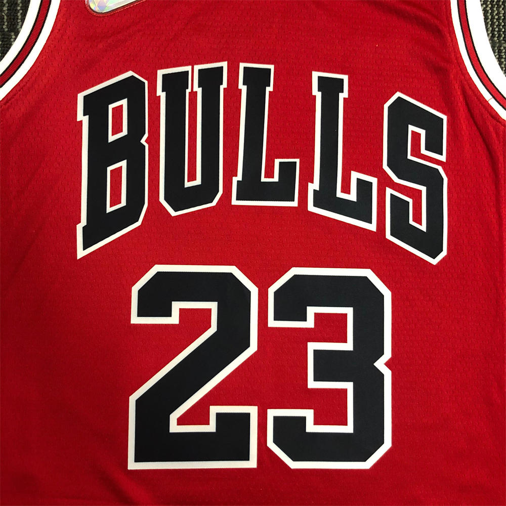 NBA Chicago Bulls Round Neck Red 75th anniversaryJersey JORDAN#23 S-XXL