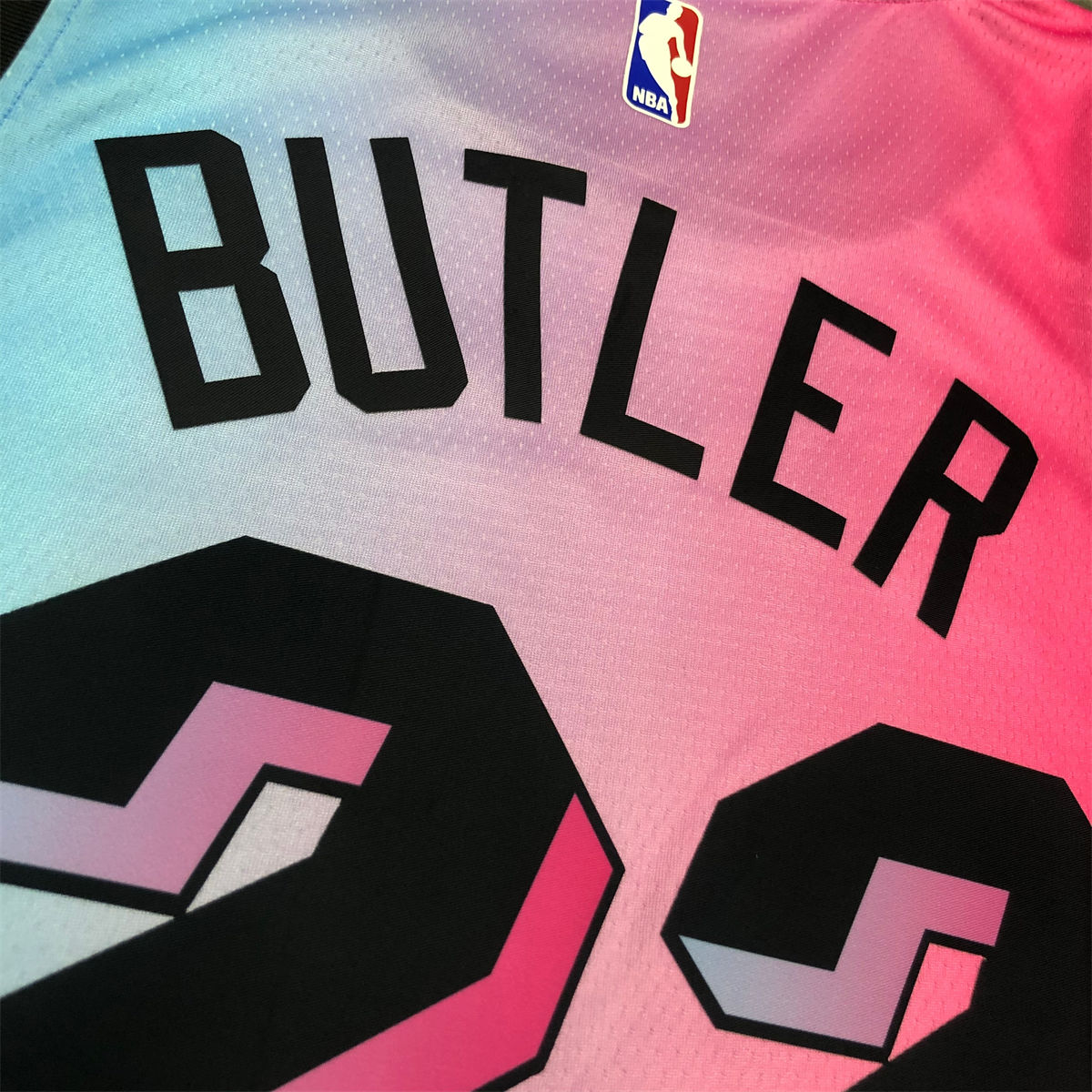 NBA Miami Hearts round neck Gradient Jersey BUTLER#22 S-XXL