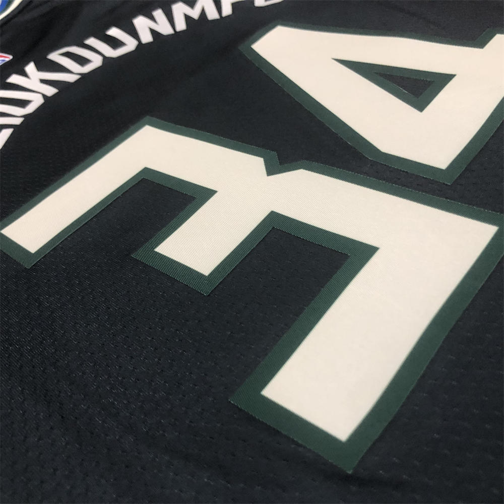 NBA Milwaukee Bucks V-Neck JORDAN Edition Black jersey ANTETOKOUNMPO#34 S-XXL