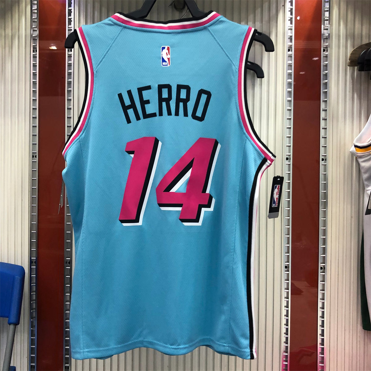 NBA Miami Hearts round neck Light Blue Jersey HERRO#14 S-XXL