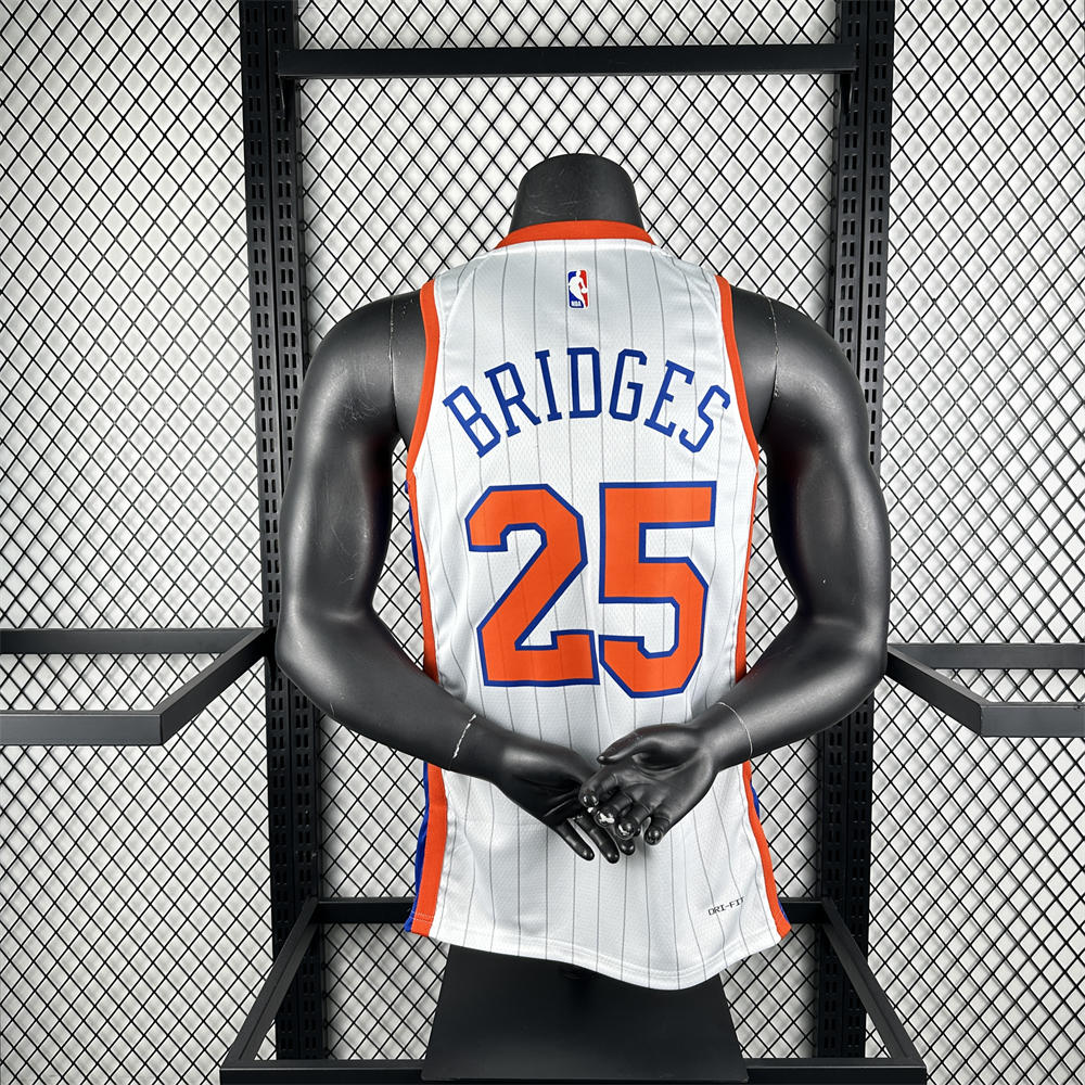 NBA New York Knicks 24/25 City Edition Round Neck White jersey BRIDGES#25 S-XXL