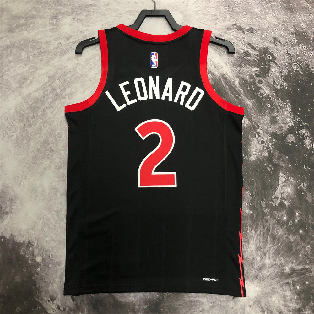 NBA Toronto Raptors V-Neck Black jersey LEONARD#2 S-XXL