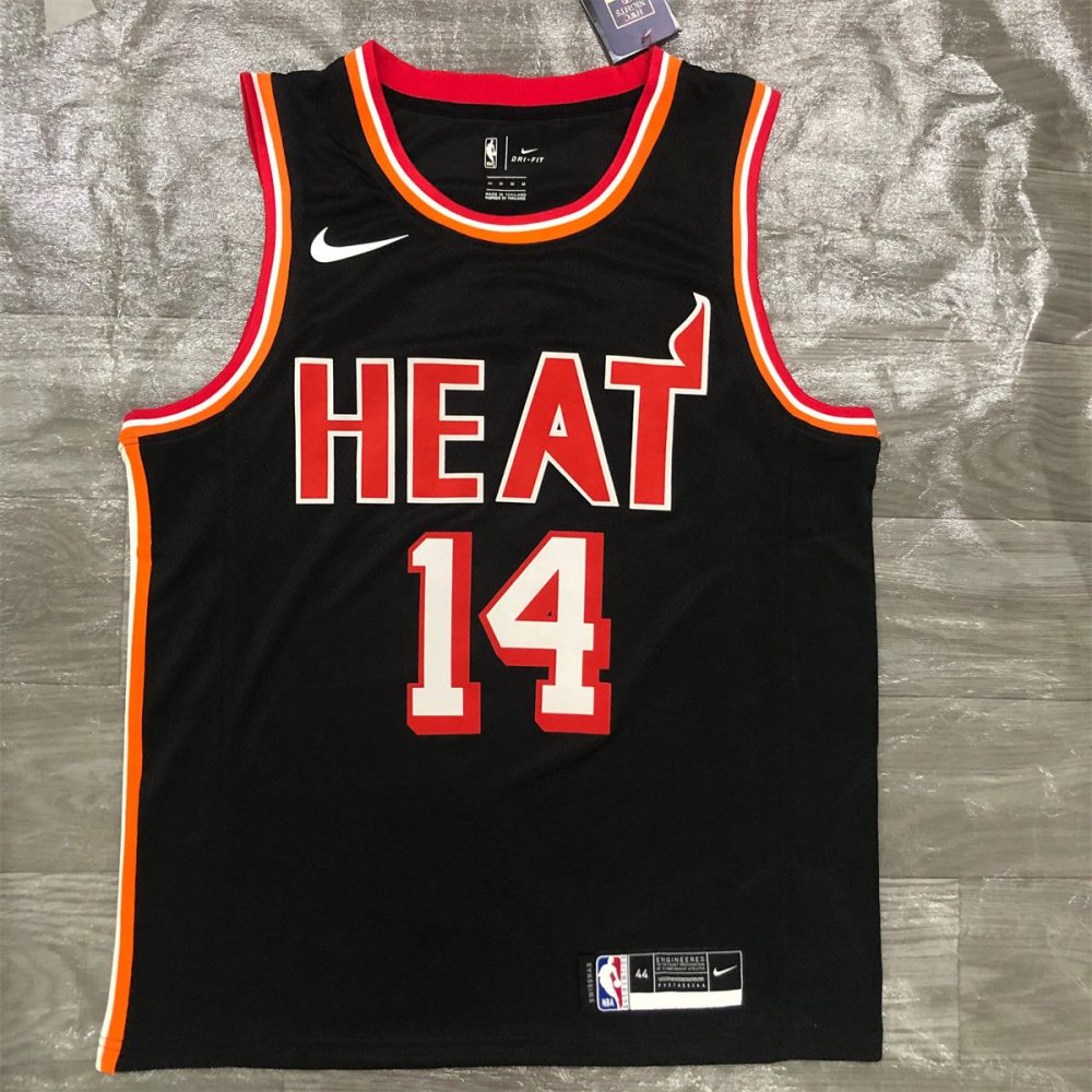 NBA Miami Hearts round neck Black Jersey HERRO#14 S-XXL