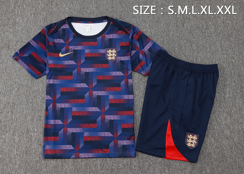 24/25 England royal blue Training Set Shirt and Shorts