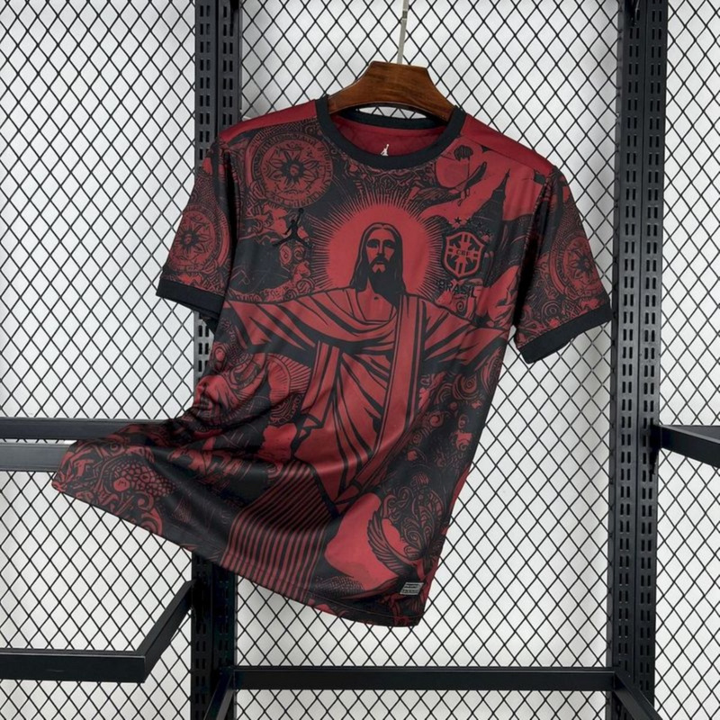 2025/26 Brazil Jordan Black and Red Special Edition jersey Fan Version