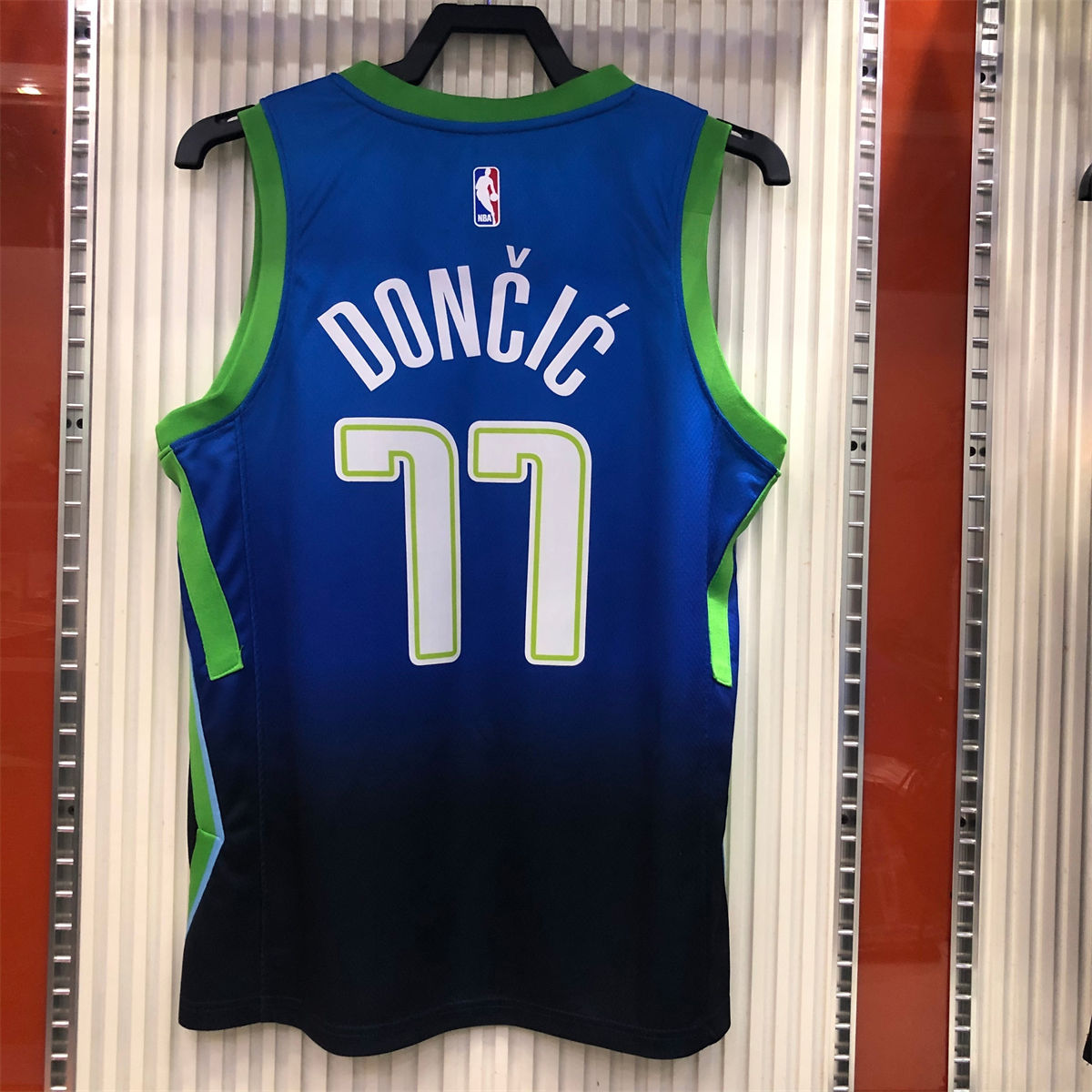 NBA Dallas Mavericks V Neck Black Blue Jersey DONCIC#77 S-XXL