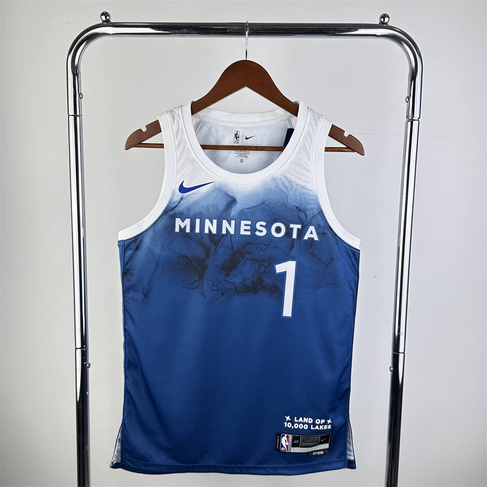 NBA Minnesota Timberwolves 2024 Round Neck City Edition Jersey ANDERSON#1 S-XXL