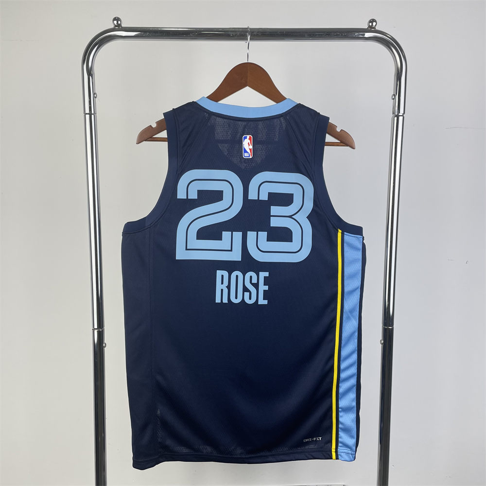 NBA Memphis Grizzies 2023 Round Neck Black Jersey ROSE#23 S-XXL