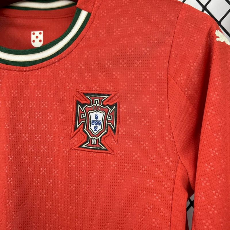 2025/26 Portugal Home Long Sleeves Kids jersey Kid Kits Size 16-28