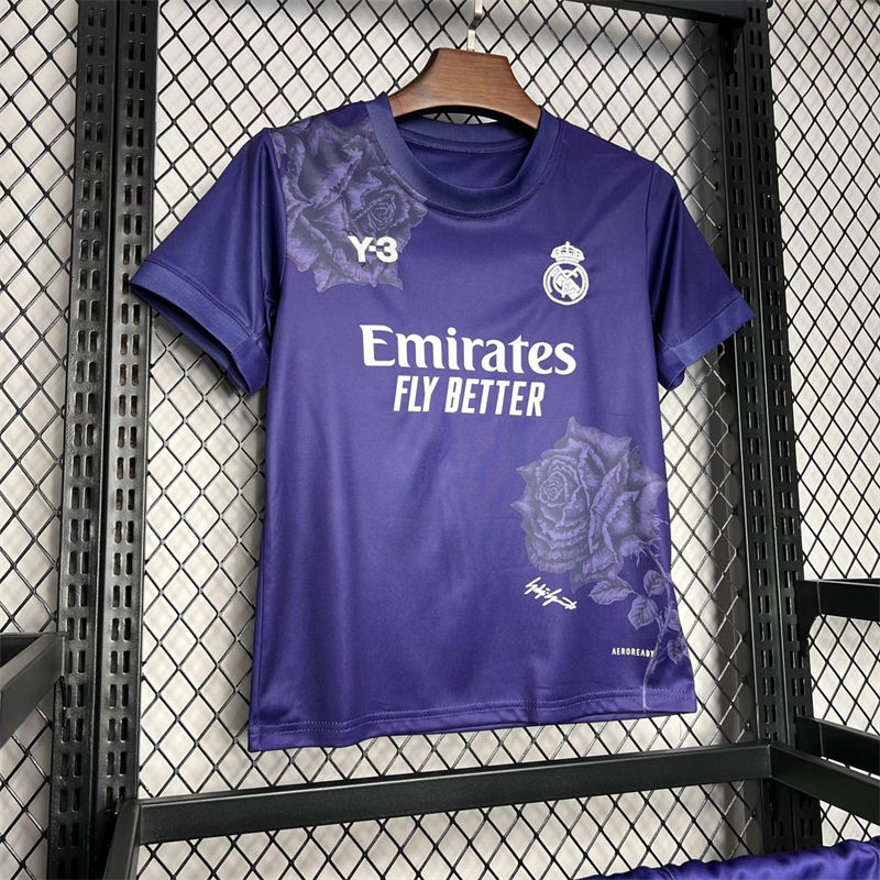 24/25 Real Madrid Y3 Rose Special Edition Purple jersey Kid Kits Size 16-28