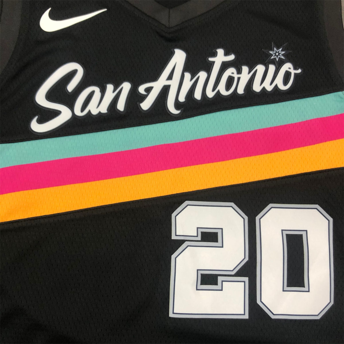 NBA San Antonio Spurs V-Neck Black jersey GINOBILI#20 S-XXL