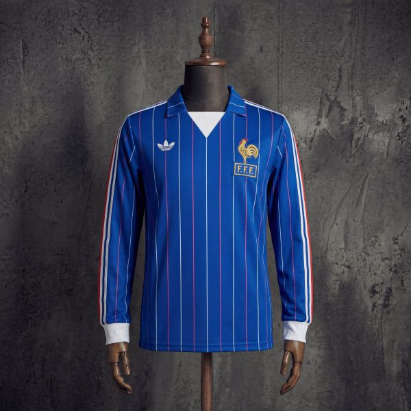 Retro France 1980/82 Home Jersey Long Sleeves Fan Version