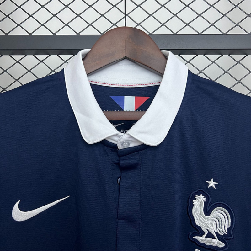 Retro France 2014 Home Long Sleeve jersey Fan Version