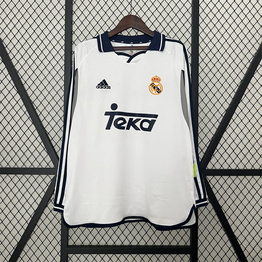 Retro Real Madrid 00/01 Home  jersey Home Long Sleeves Fan Version