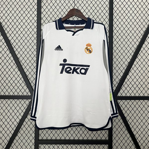 Retro Real Madrid 00/01 Home  jersey Home Long Sleeves Fan Version