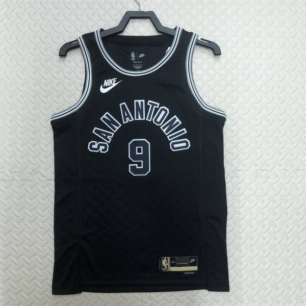 NBA San Antonio Spurs Round Neck Black jersey PARKER#9 S-XXL